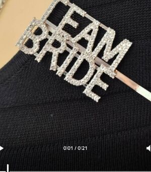 Silver 'Team Bride' Hair Clip